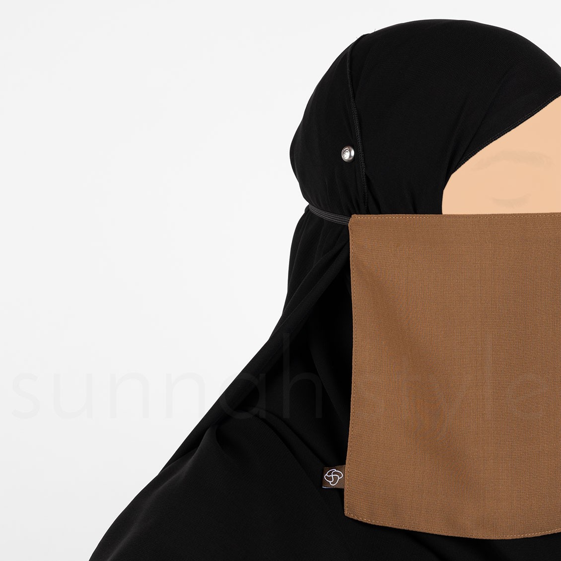 Sunnah Style Short Elastic Half Niqab Caramel